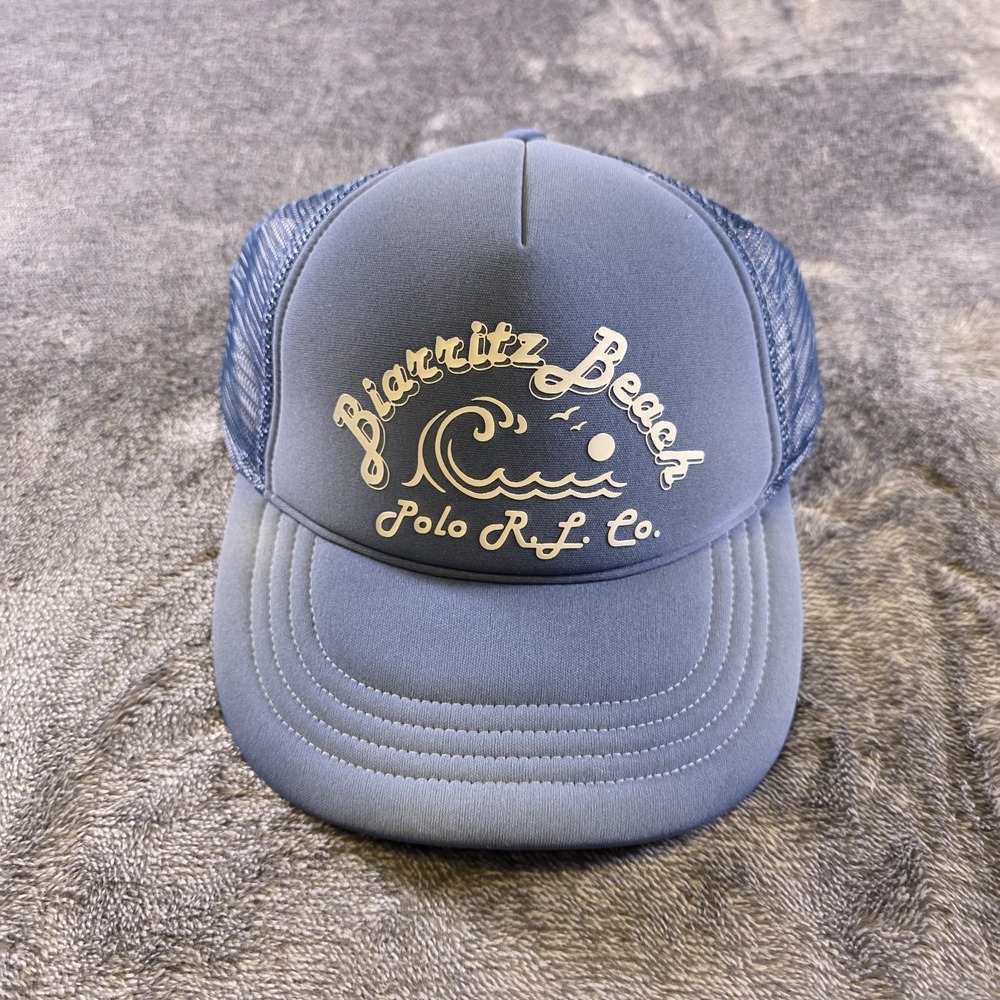 Polo‎ Ralph Lauren Biarritz France Foam Mesh Trucker Cap Hat OS Sun Washed